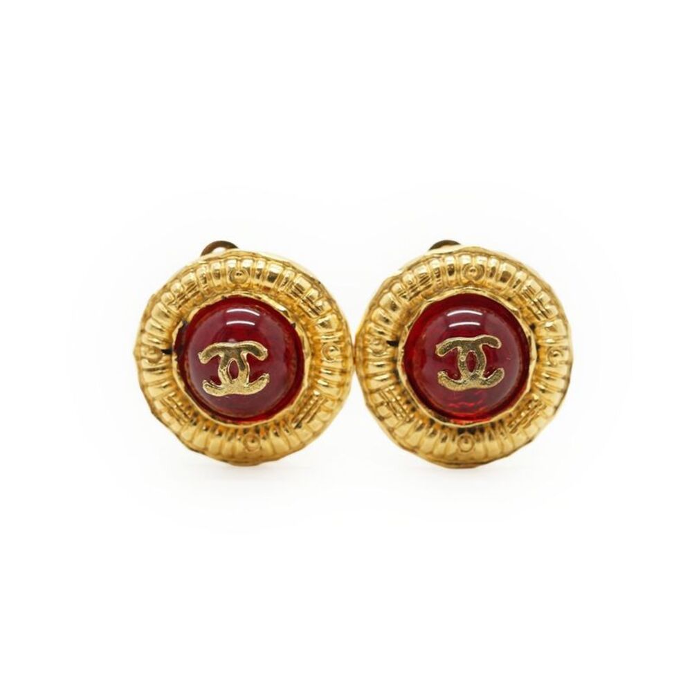 Chanel Vintage Metal Earrings CC